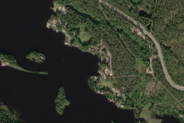 Satellite image of the area around Gafselesjön
