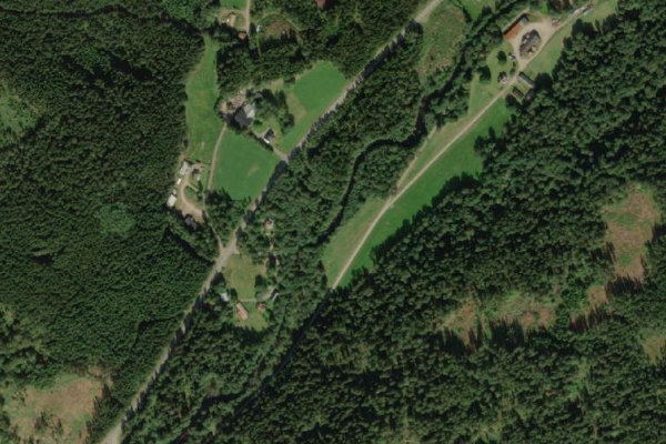 Satellite image of the area around Högvadsån – Horsared