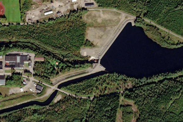 Satellite image of the area around Nissan