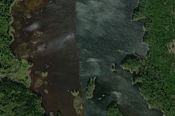 Satellite image of the area around Derasjö