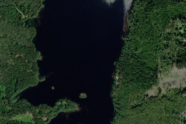 Satellite image of the area around Sidlången