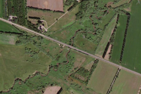 Satellite image of the area around Omme Å 2