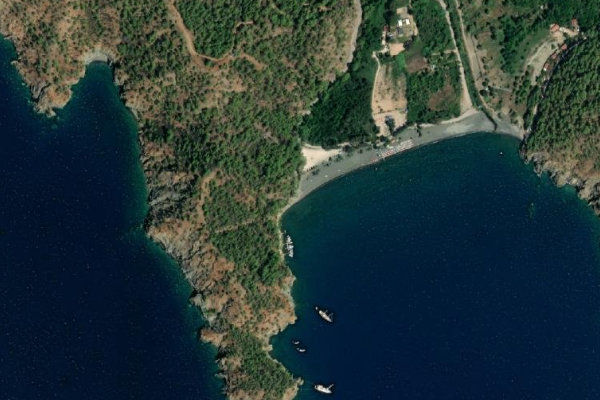 Satellite image of the area around İnlice Plajı