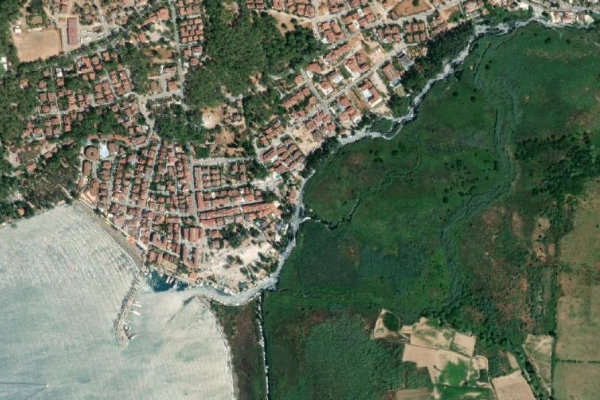Satellite image of the area around Azmak Çayı
