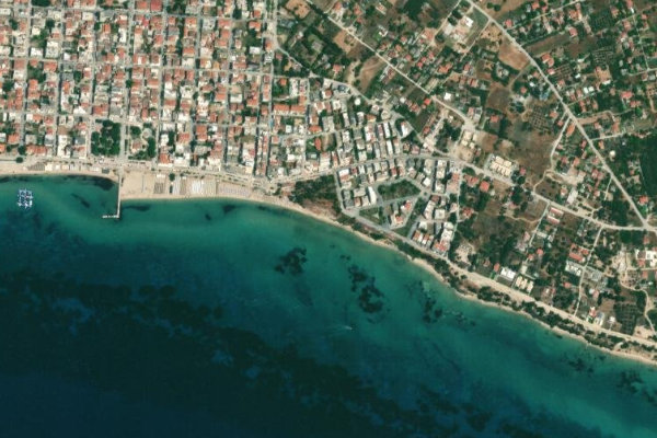 Satellite image of the area around Paradise