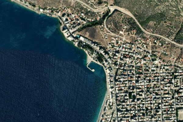 Satellite image of the area around Loutraki Port
