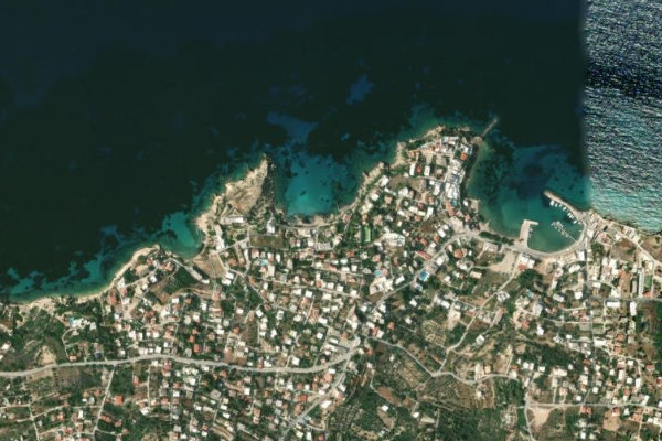 Satellite image of the area around Souvála