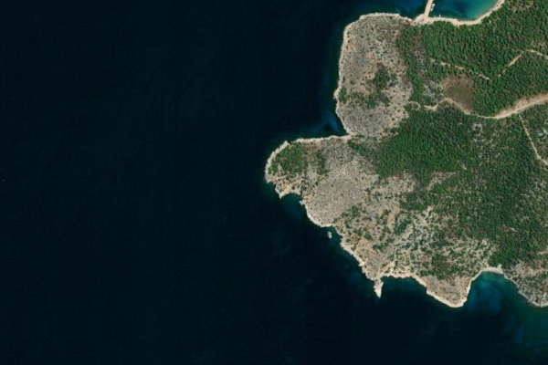 Satellite image of the area around Ákra Kanákia