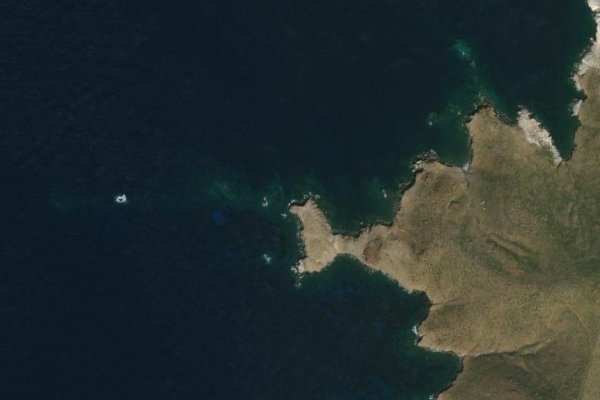 Satellite image of the area around Kavo Kutsimi