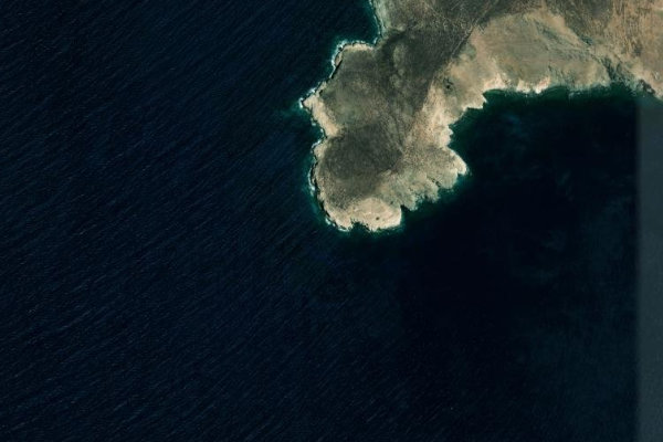 Satellite image of the area around Ákra Viglostási