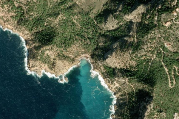 Imagen de satélite del entorno de comellar de Cala Egos