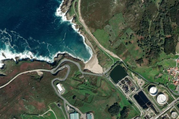 Imagen de satélite del entorno de A Coruña · sector de bocana de canal