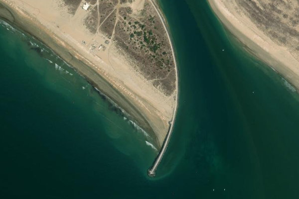 Imagen de satélite del entorno de Huelva · sector de rompeolas 2