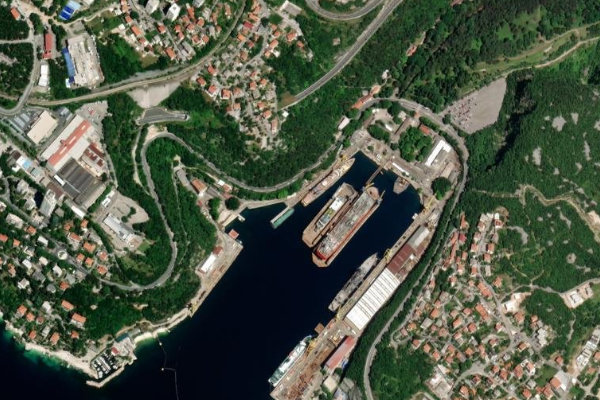 Imagen de satélite del entorno de Martinščica