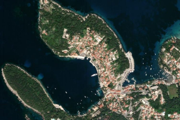 Imagen de satélite del entorno de Cavtat