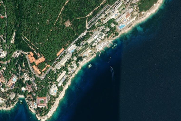 Imagen de satélite del entorno de Rabac