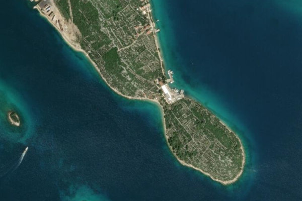 Imagen de satélite del entorno de Kukljica