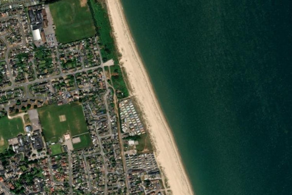 Imagen de satélite del entorno de Caister Beach