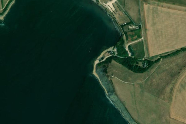 Imagen de satélite del entorno de Kimmeridge Bay