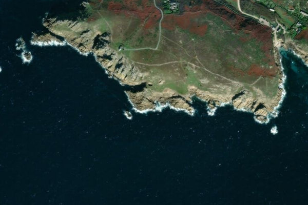 Imagen de satélite del entorno de Gwennap Head