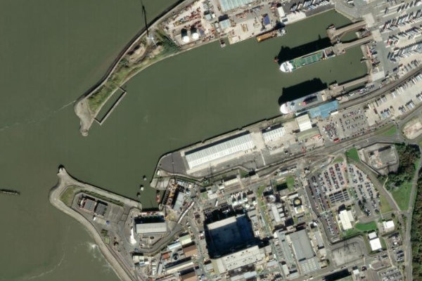 Imagen de satélite del entorno de Heysham Harbour