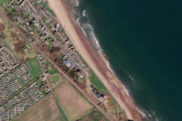 Imagen de satélite del entorno de Spittal Beach