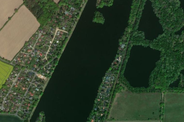 Imagen de satélite del entorno de Lanzer See (Basedow)