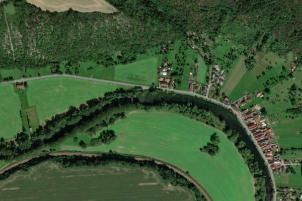 Imagen de satélite del entorno de Saale (Kaulsdorf)