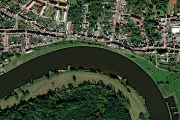 Imagen de satélite del entorno de Elbe (Coswig/Anhalt)