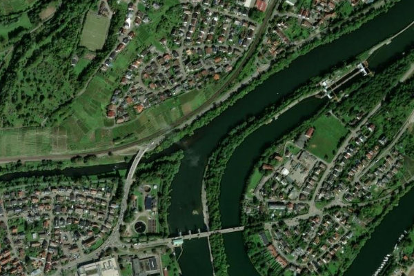 Imagen de satélite del entorno de Neckar (Besigheim)