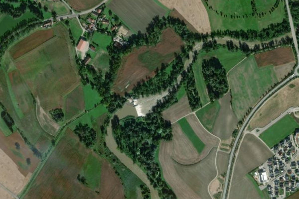 Imagen de satélite del entorno de Amper (Moosburg)