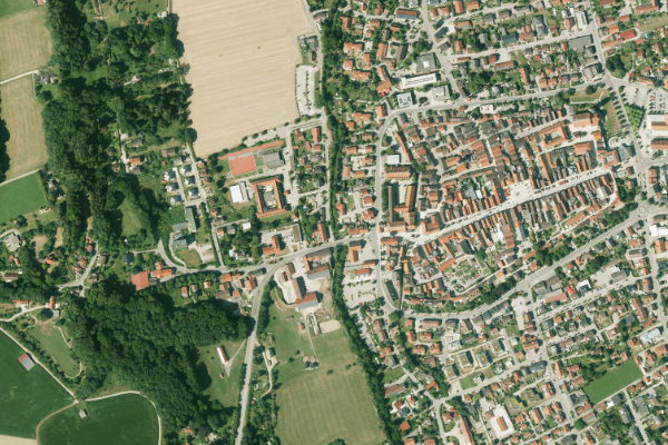 Imagen de satélite del entorno de Mindel (Mindelheim)