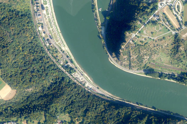 Imagen de satélite del entorno de Rhein (Loreley)