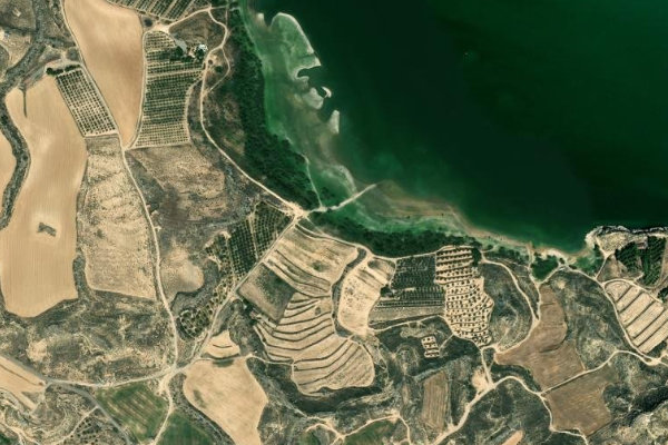 Imagen de satélite del entorno de Mar de Aragón – Caspe (Mas de la Punta / Ceitón)