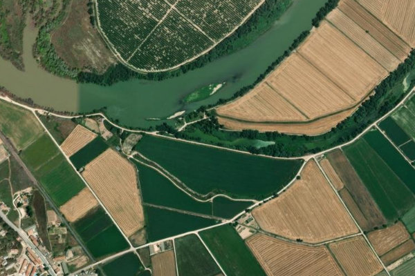 Imagen de satélite del entorno de Ebro en Quinto