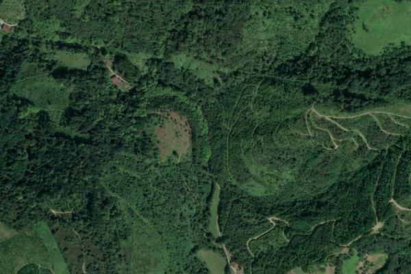 Imagen de satélite del entorno de Olalde. Zestoa