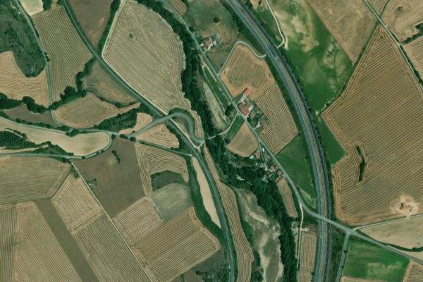 Imagen de satélite del entorno de Baia (La Puebla de Arganzón)