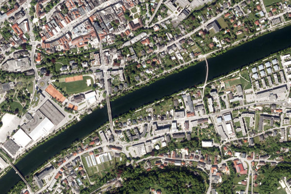Imagen de satélite del entorno de Traun (Wels)