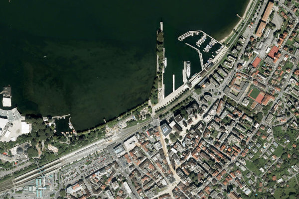 Imagen de satélite del entorno de Bodensee bei Bregenz