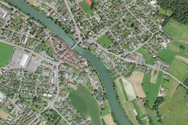Imagen de satélite del entorno de Reuss (Mellingen)