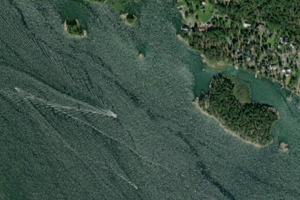 Imagen de satélite del entorno de Bjurön · costa