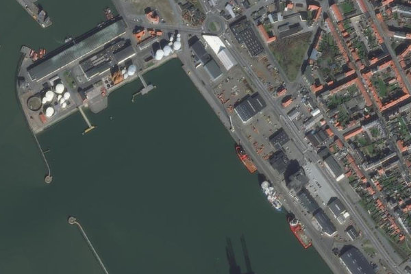 Imagen de satélite del entorno de Esbjerg Havn