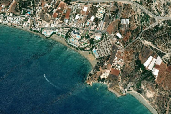Imagen de satélite del entorno de Lagoufa beach