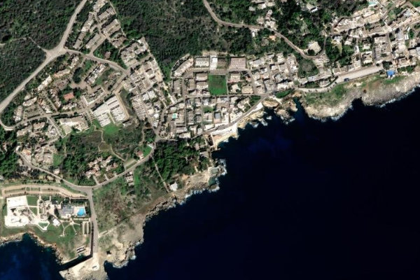 Image satellite des environs de Porticciolo