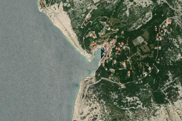 Image satellite des environs de Jablanac