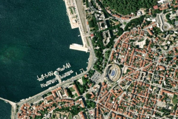 Image satellite des environs de ACI Marina Pula