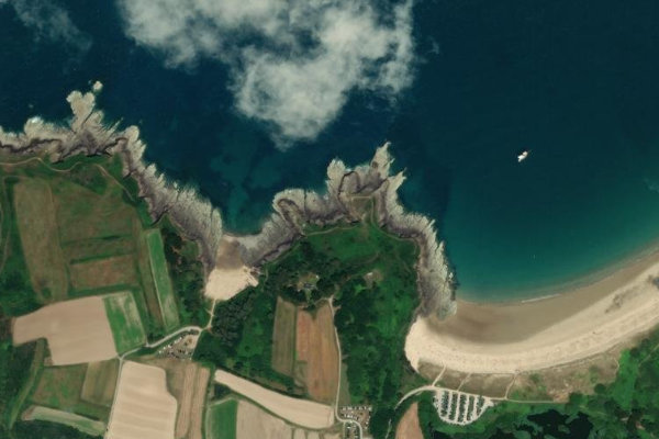 Image satellite des environs de Pointe des Daules