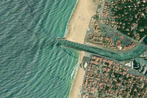 Image satellite des environs de L'Estacade