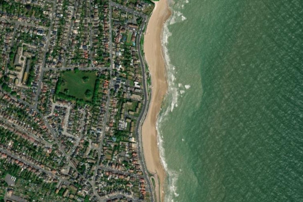 Image satellite des environs de North Cliff Sea Wall