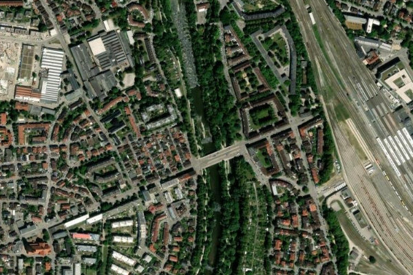 Image satellite des environs de Wertach (Augsburg)